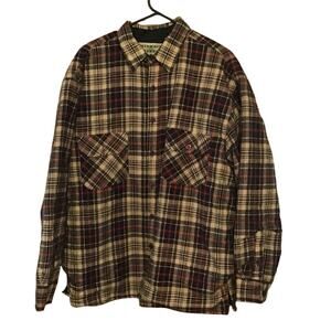 Vintage Midwest Traders Plaid Quilted Lined Shacket 100% Cotton Large